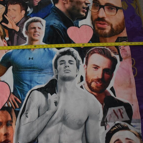 Chris Evans Marvel Captain America Fleece Throw Blanket 47"x60" & pillow throw - Picture 7 of 13
